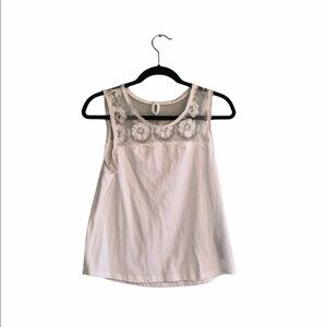 Hollister White Sleeveless Tank Top Size M